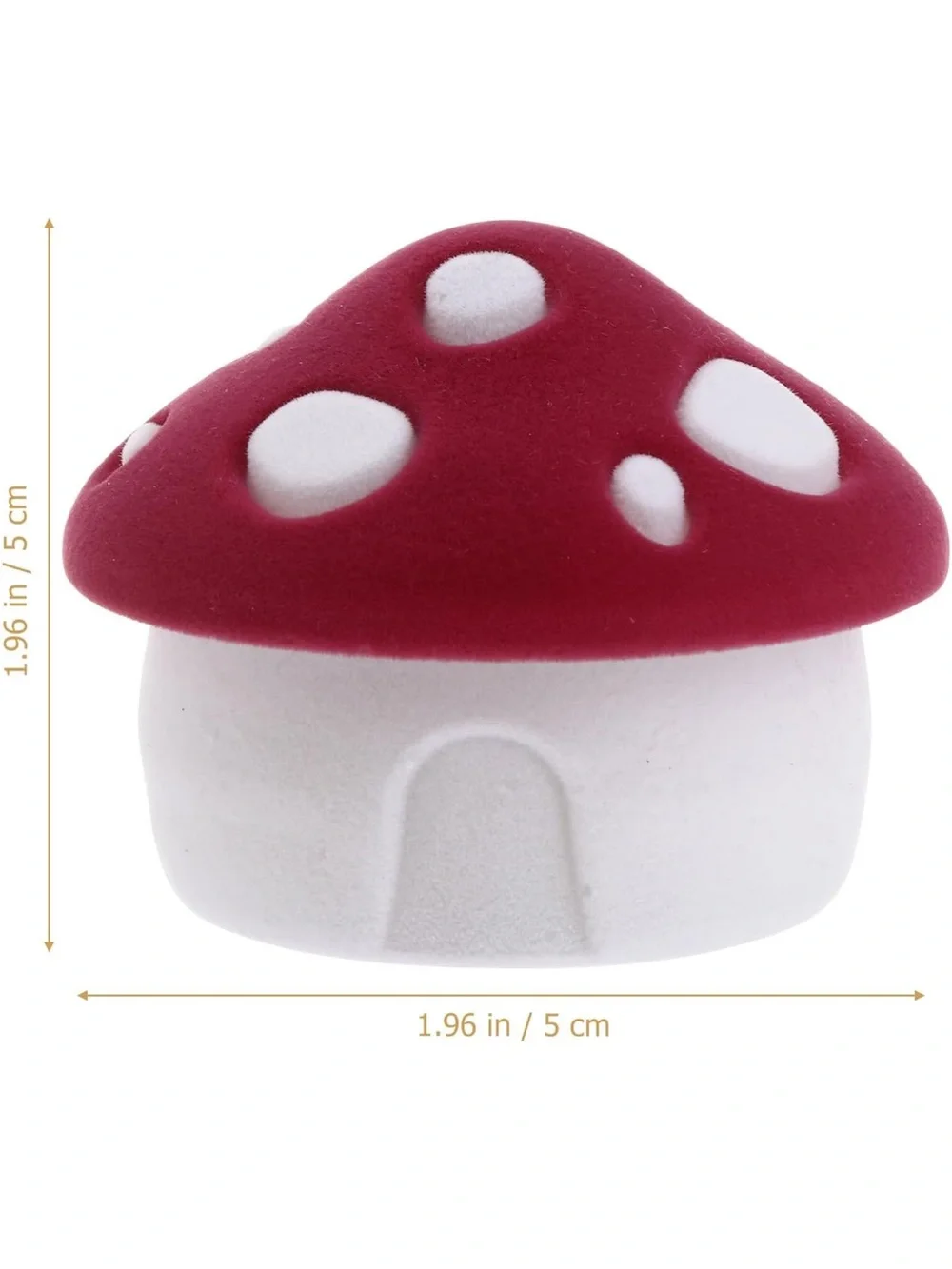 Mushroom Jewelry Gift Box Velvet Ring Holder Compact Storage Case for Jewelry